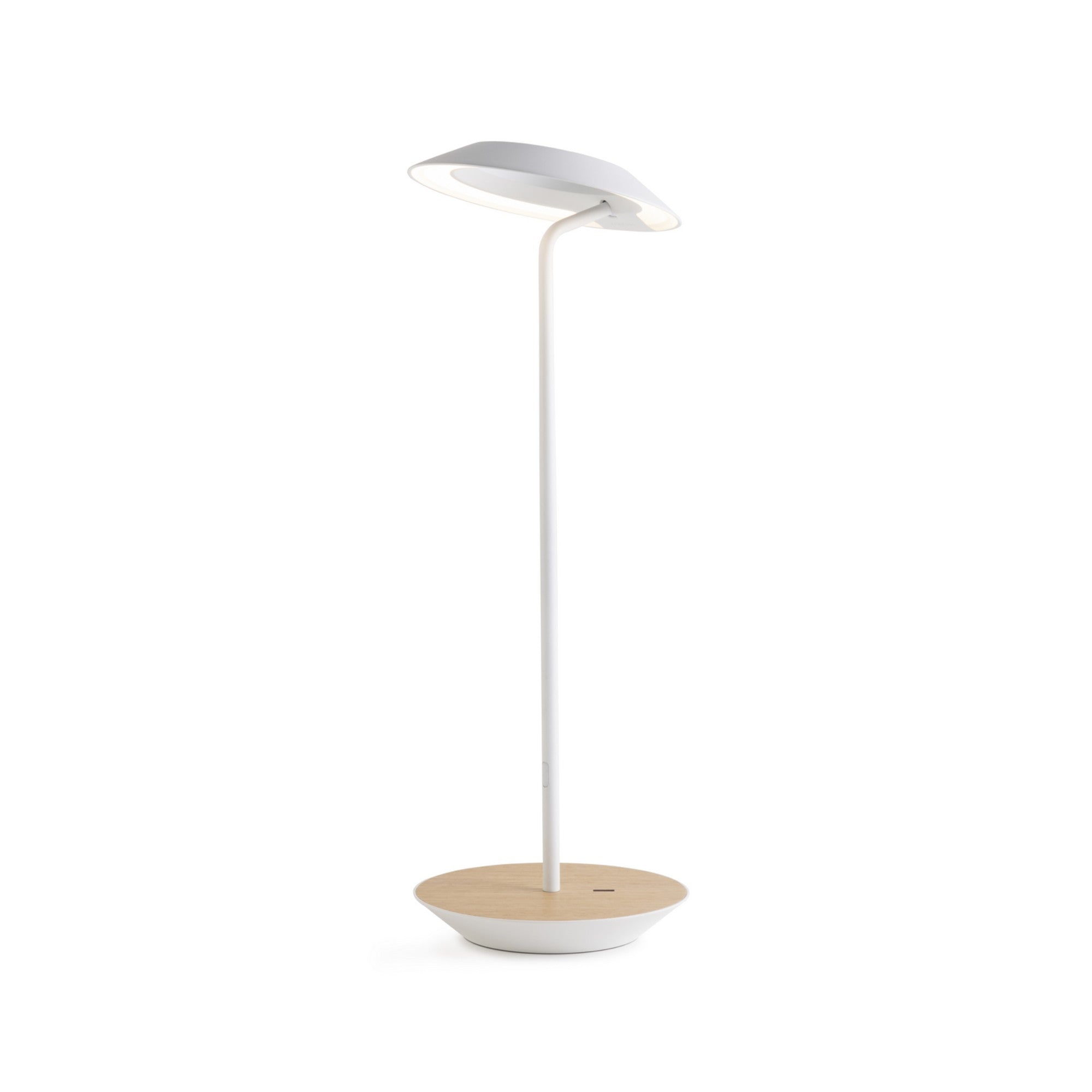 Royyo Matte White With White Oak Modern LED Desk Lamp with USB Port - Bees Lighting