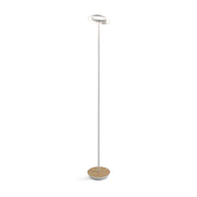 Royyo Matte White with White Oak Contemporary LED Floor Lamp with USB Port - Bees Lighting
