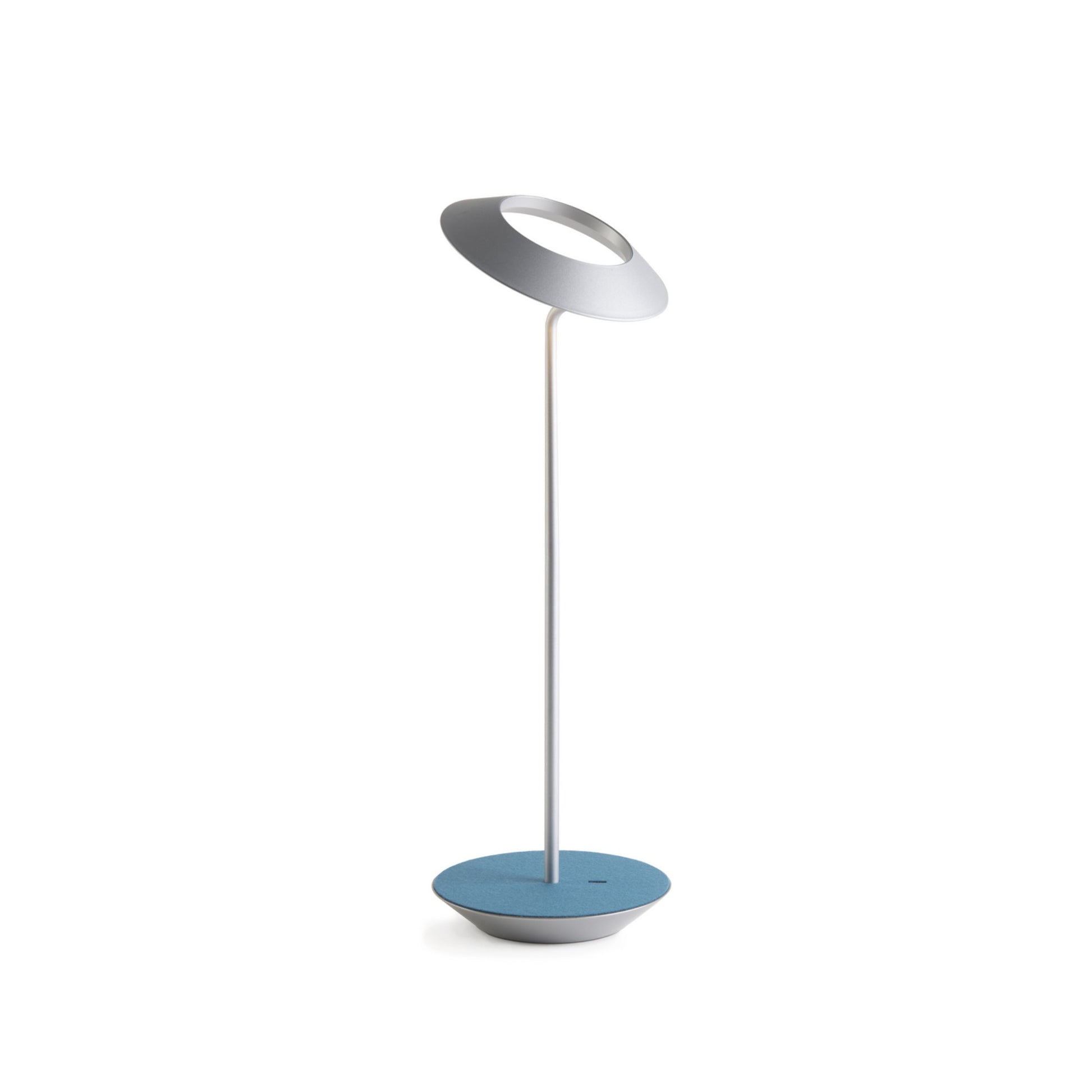 Royyo Silver With Azure Felt Modern LED Desk Lamp with USB Port - Bees Lighting