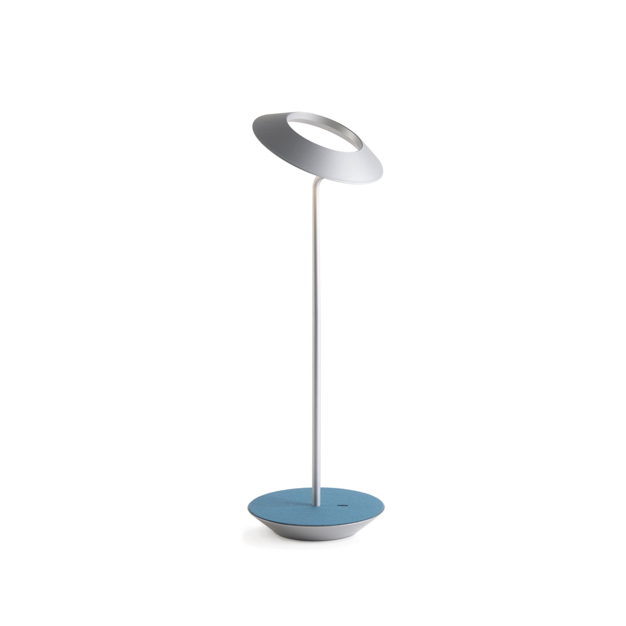 Royyo Silver With Azure Felt Modern LED Desk Lamp with USB Port - Bees Lighting
