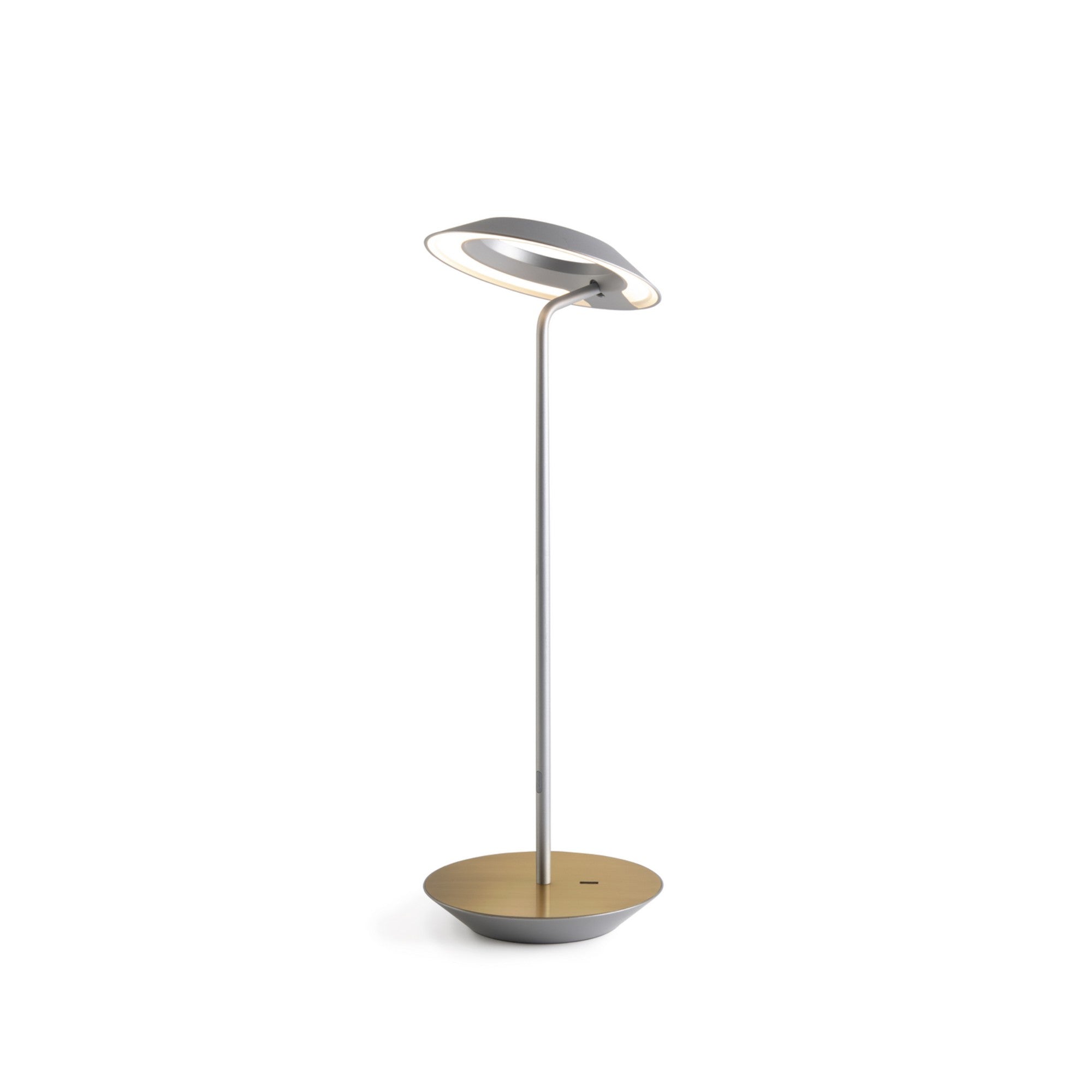 Royyo Silver With Brass Modern LED Desk Lamp with USB Port - Bees Lighting