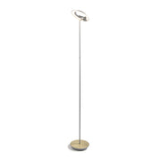 Royyo Silver with Brass Contemporary LED Floor Lamp with USB Port - Bees Lighting