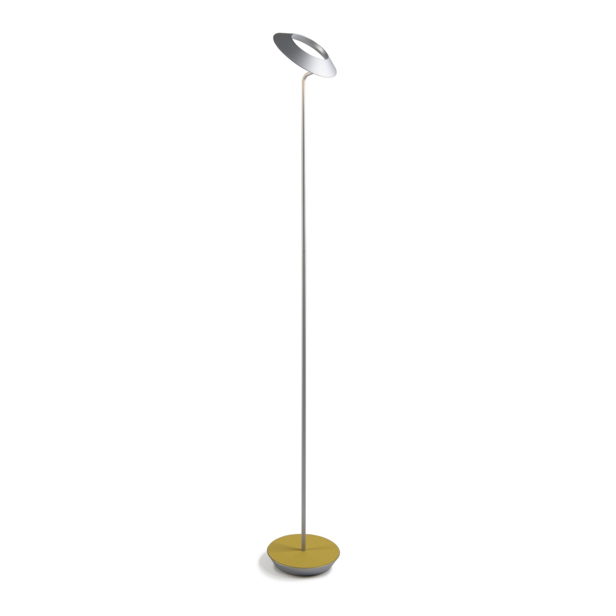 Royyo Silver with Honeydew Felt Contemporary LED Floor Lamp with USB Port - Bees Lighting