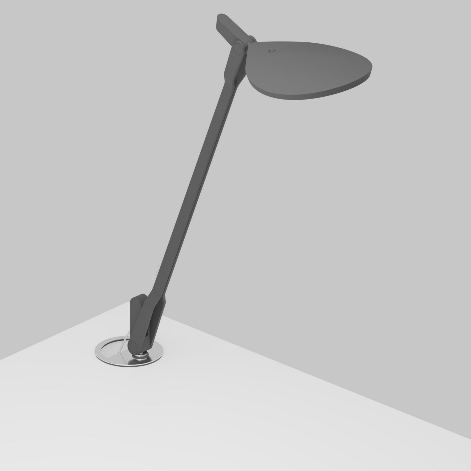 Splitty Matte Gray Contemporary LED Desk Lamp with Grommet Mount and USB Port - Bees Lighting