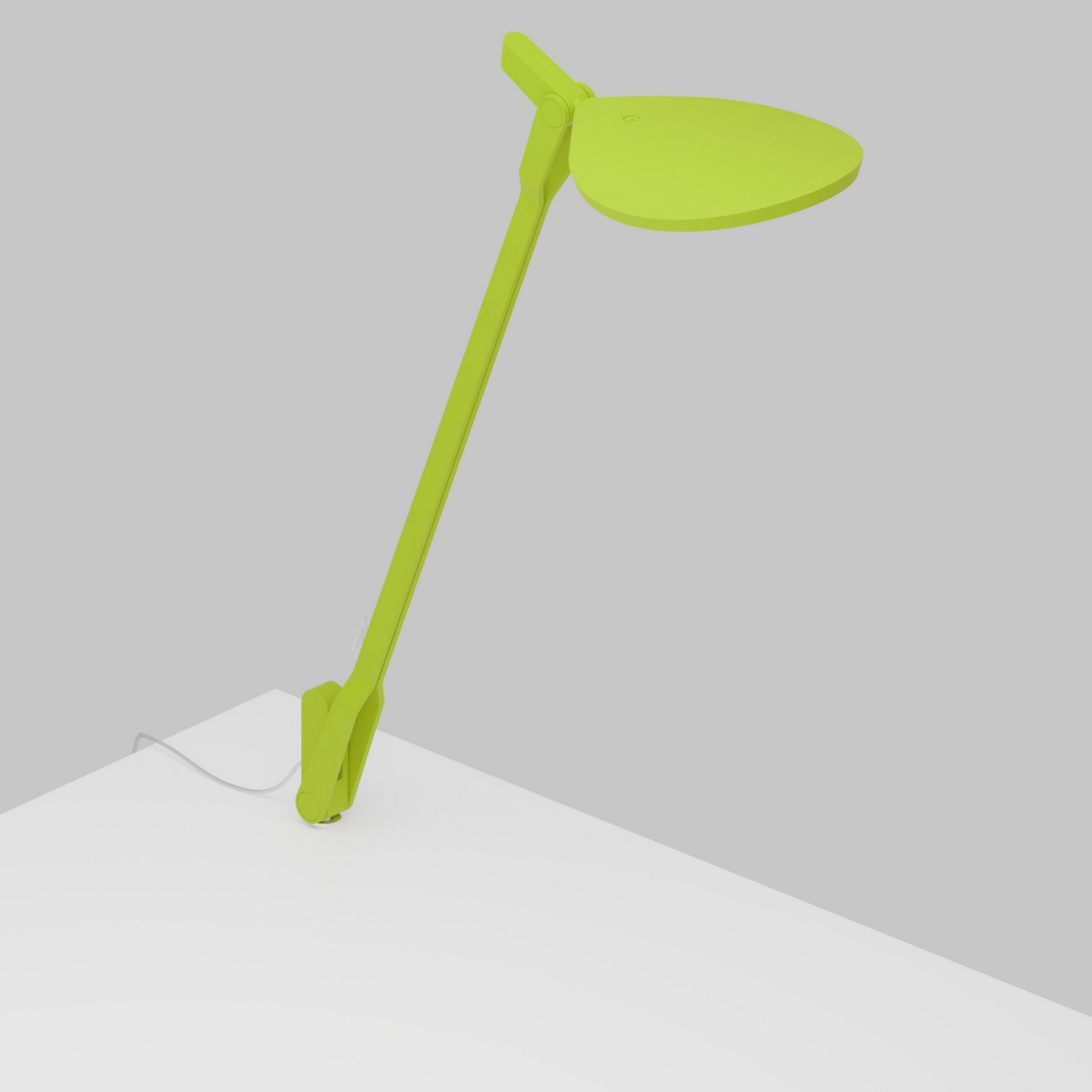 Splitty Matte Leaf Green Contemporary LED Desk Lamp with Through-Table Mount and USB Port - Bees Lighting