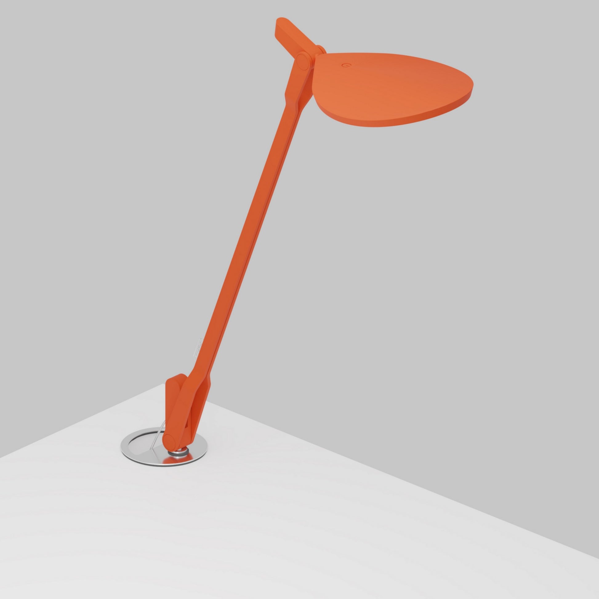 Splitty Matte Orange Contemporary LED Desk Lamp with Grommet Mount and USB Port - Bees Lighting