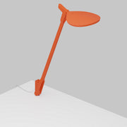 Splitty Matte Orange Contemporary LED Desk Lamp with Through-Table Mount and USB Port - Bees Lighting
