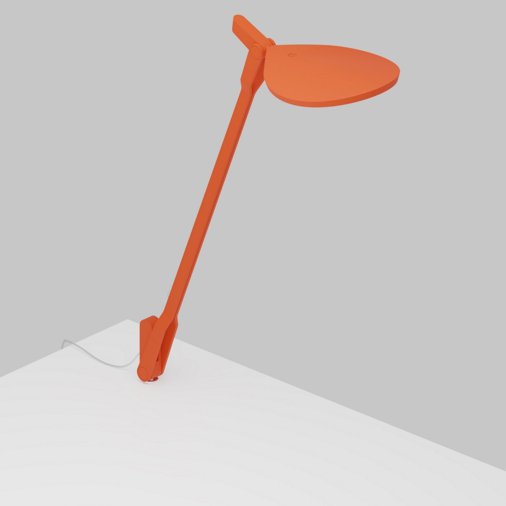 Splitty Matte Orange Contemporary LED Desk Lamp with Through-Table Mount and USB Port - Bees Lighting