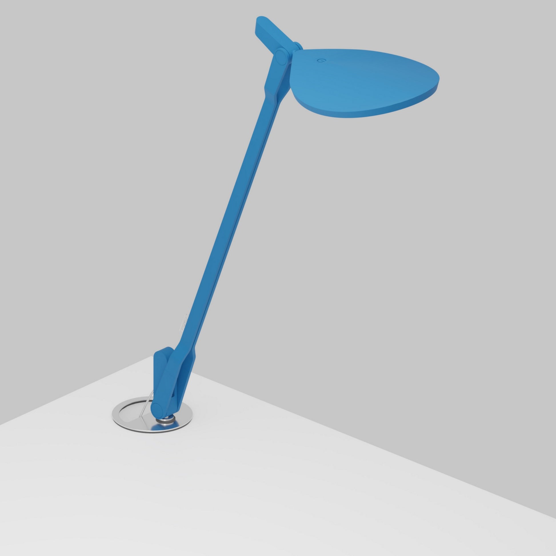 Splitty Matte Pacific Blue Contemporary LED Desk Lamp with Grommet Mount and USB Port - Bees Lighting