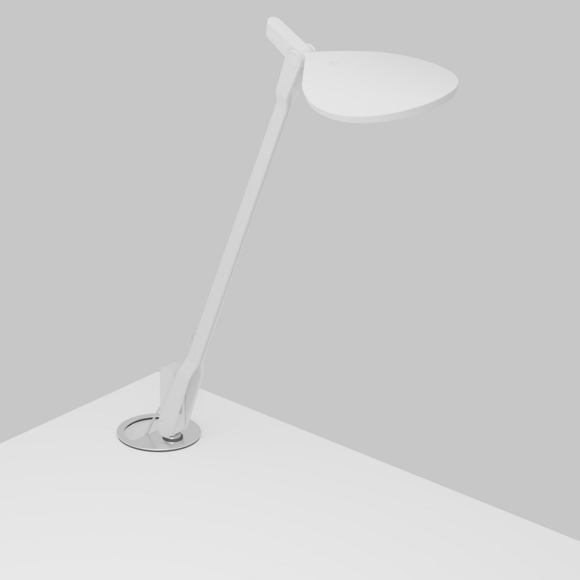 Splitty Matte White Contemporary LED Desk Lamp with Grommet Mount and USB Port - Bees Lighting