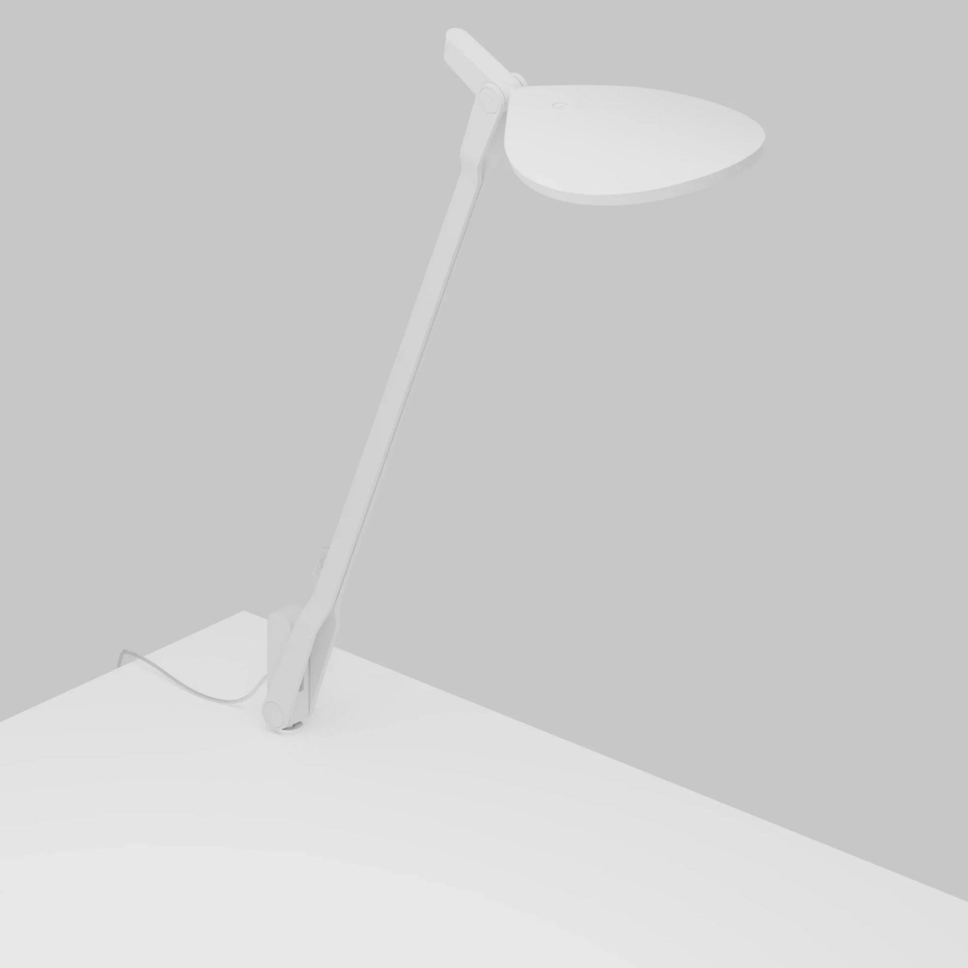Splitty Matte White Contemporary LED Desk Lamp with Through-Table Mount and USB Port - Bees Lighting