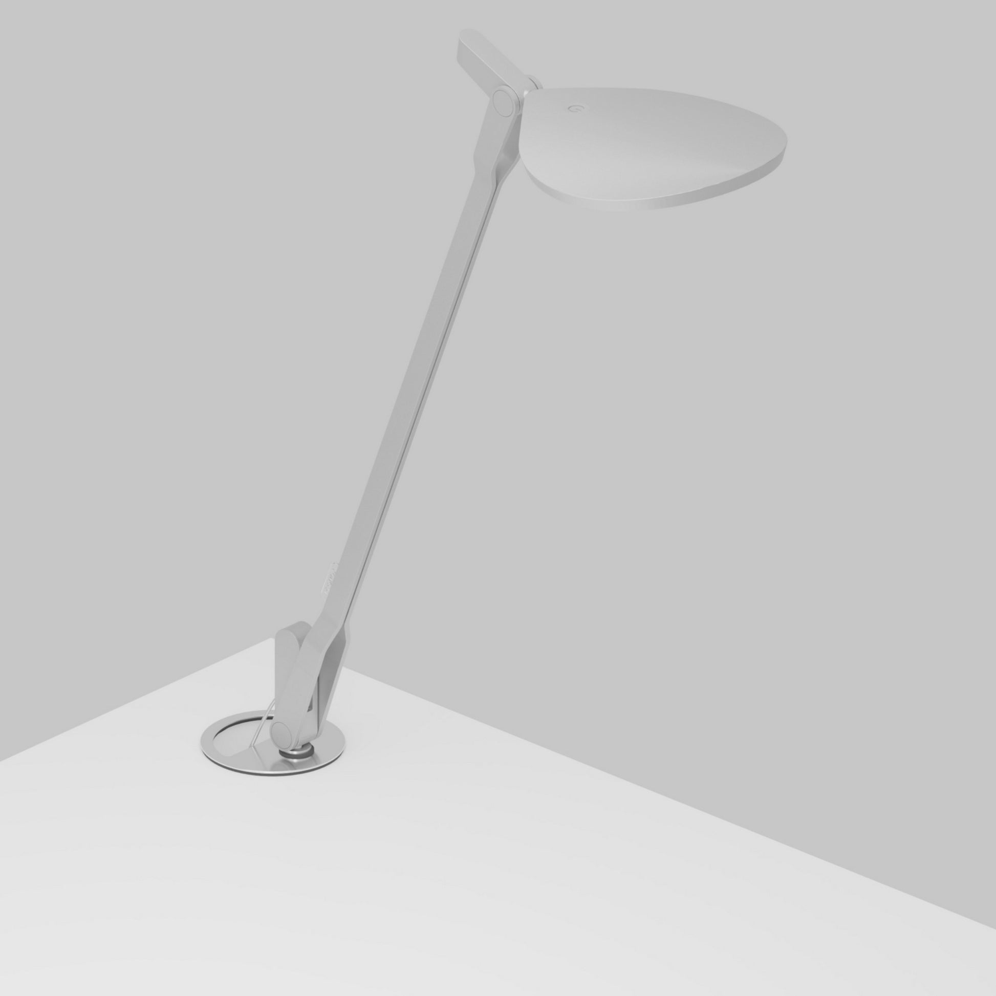 Splitty Silver Contemporary LED Desk Lamp with Grommet Mount and USB Port - Bees Lighting