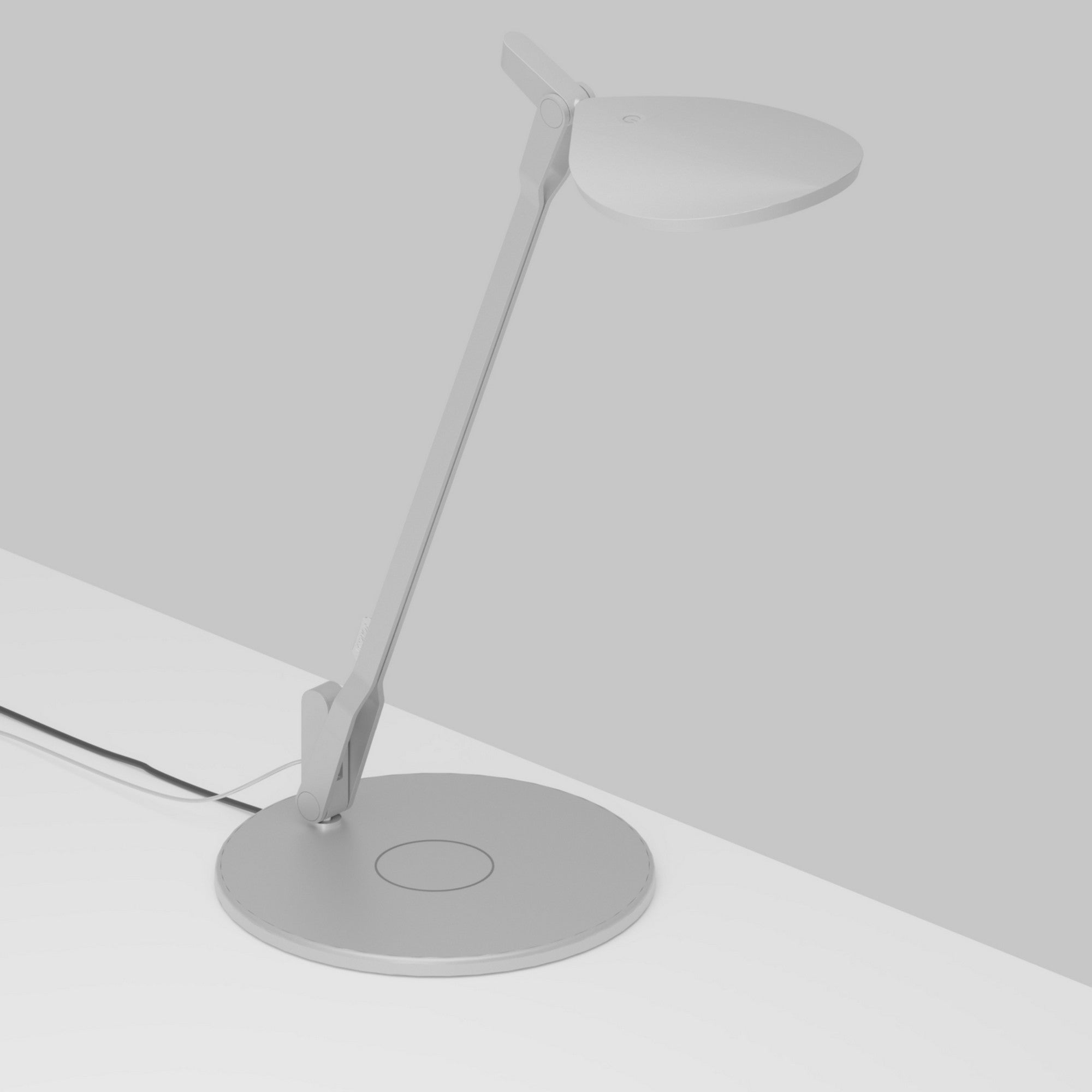 Splitty Silver Contemporary LED Desk Lamp with Wireless Charging Base and USB Port - Bees Lighting