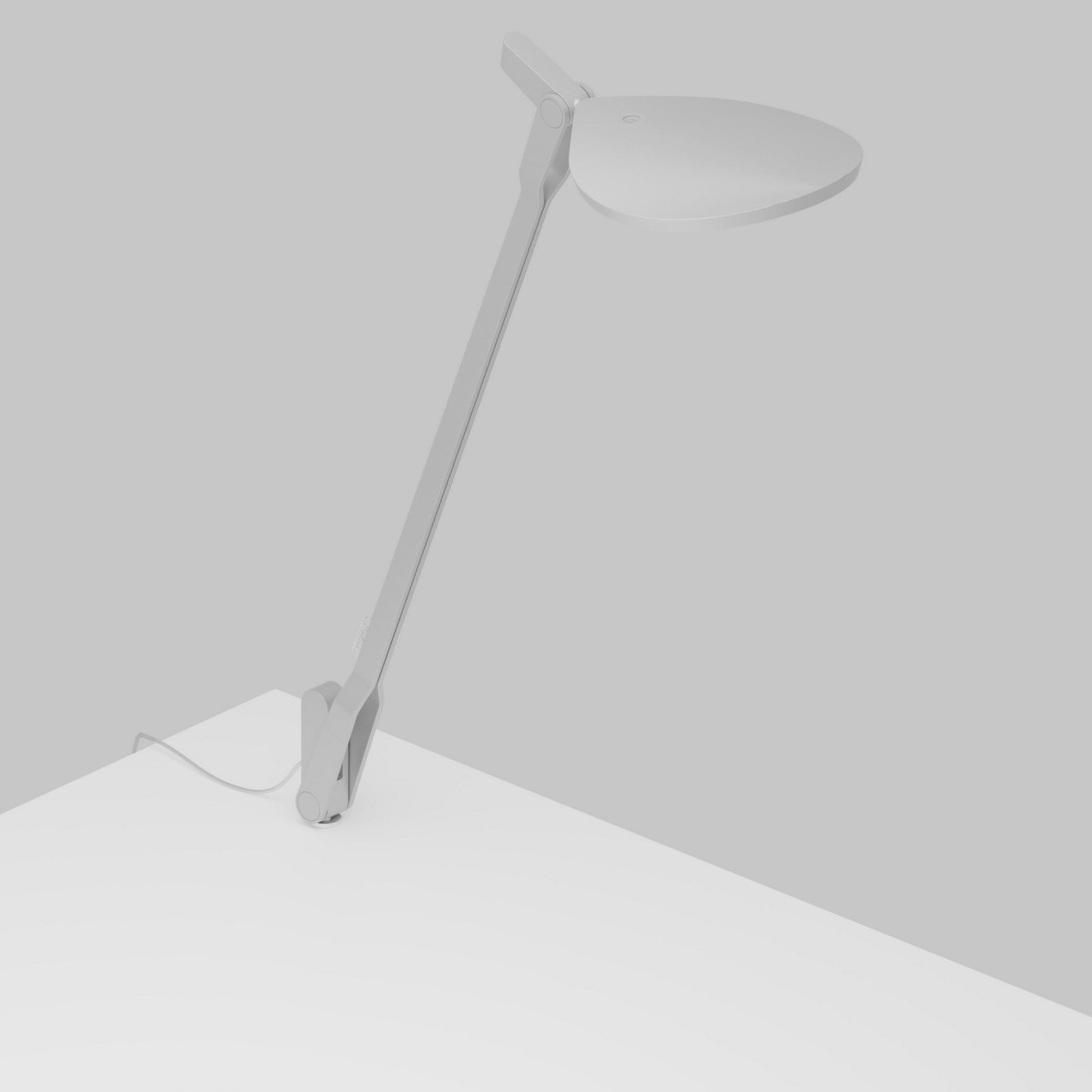 Splitty Silver Contemporary LED Desk Lamp with Through-Table Mount and USB Port - Bees Lighting