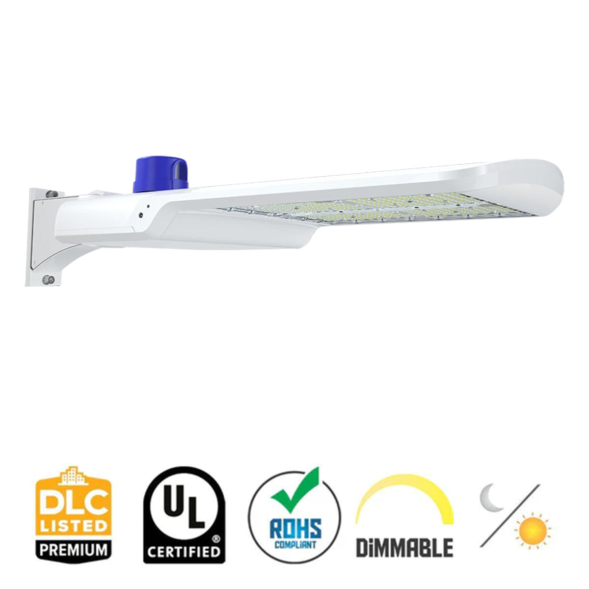 LED Pole Light, 300W, 46300 Lm, 30K/40K/50K, Photocell, 120-277V, White - Bees Lighting
