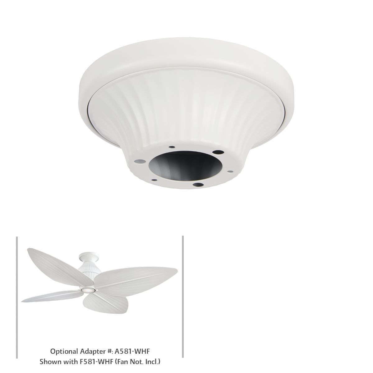Gauguin Low Ceiling Fan Adapter Flat White Finish - Bees Lighting