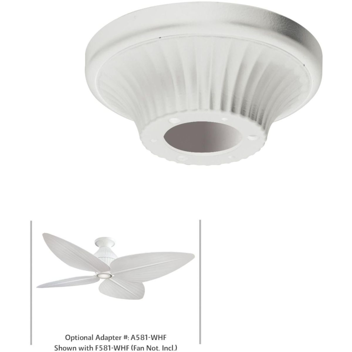 Gauguin Low Ceiling Fan Adapter Flat White Finish - Bees Lighting
