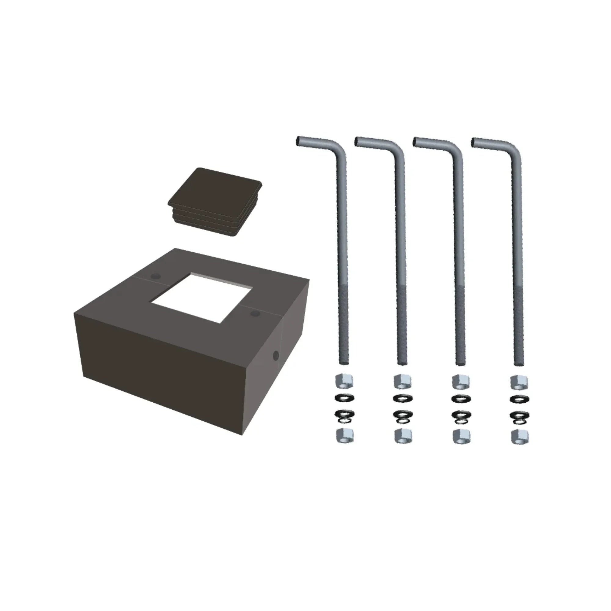 P4" Square Anchor Bolt Kit With 73660-RAB Bolt4/7 Bck-S4
