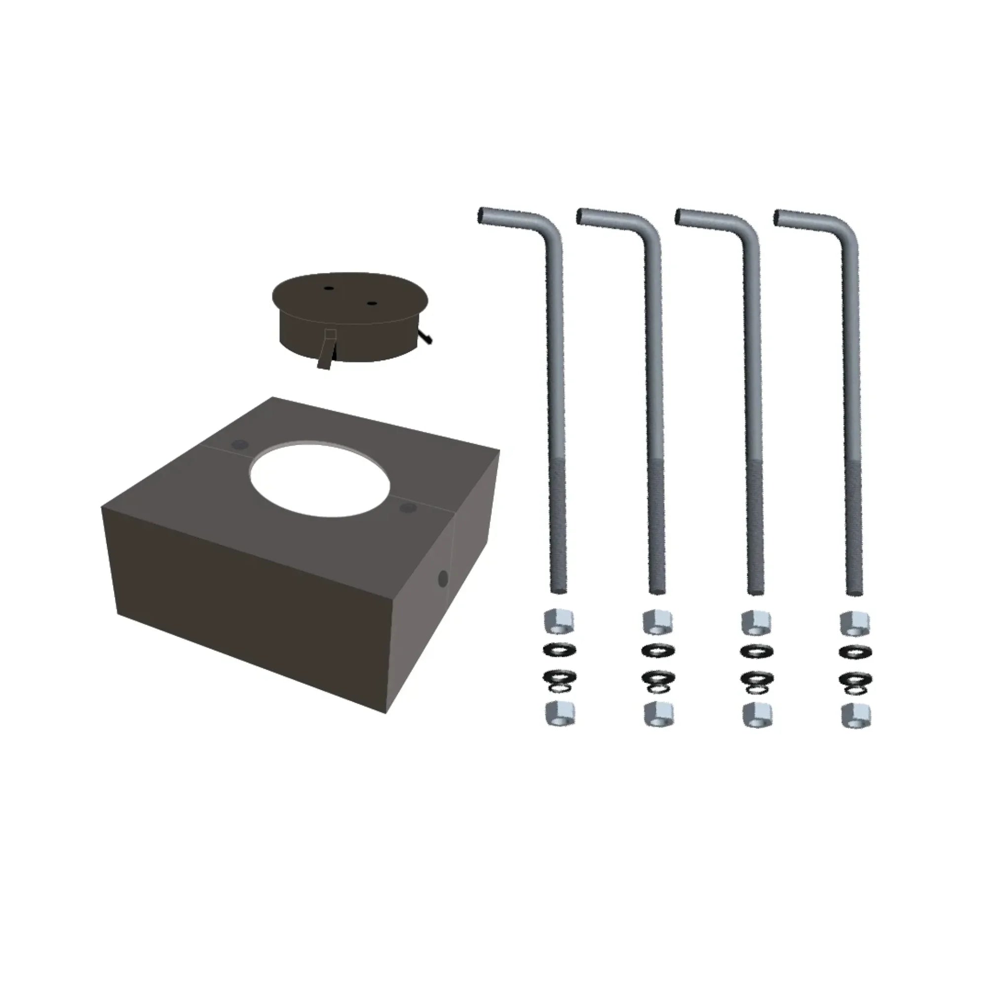 P4" Round Anchor Bolt Kit With 73661-RAB Bolt4/11 Bck-R4