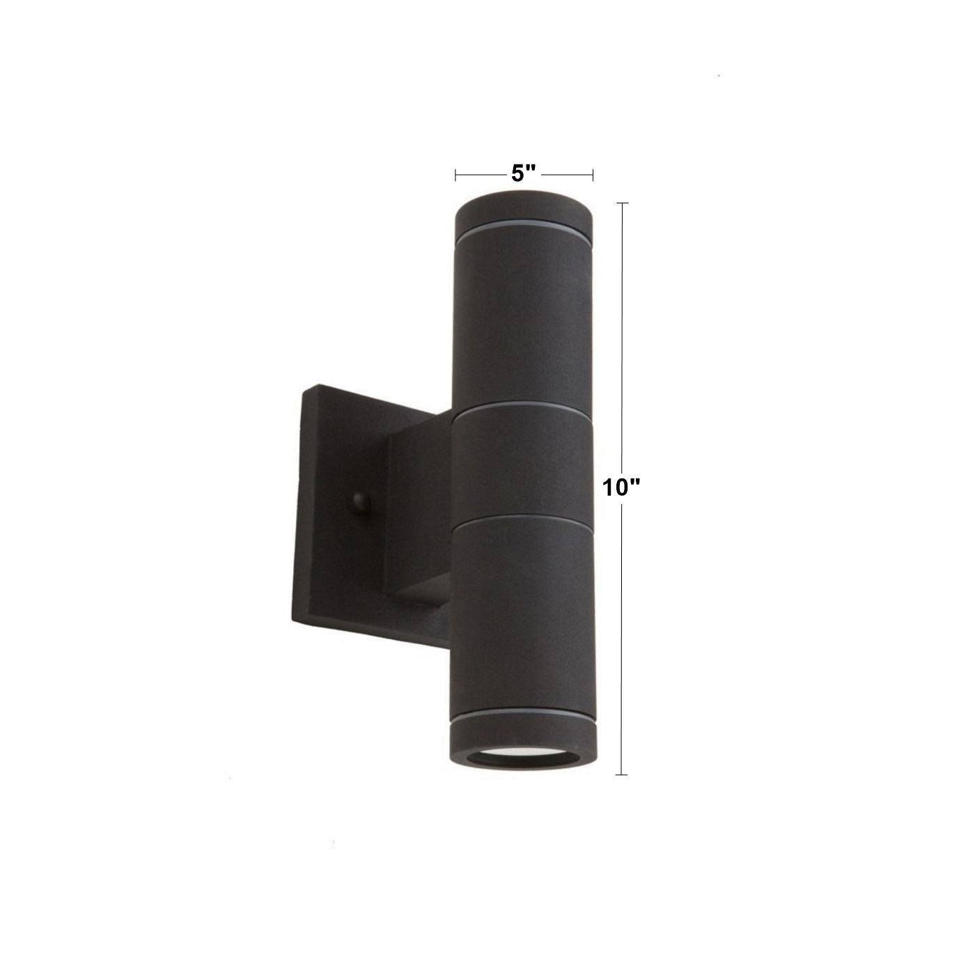 Nuevo 10 In 2 Lights Outdoor Cylinder Wall Light Up/Down Lights Matte Black Finish
