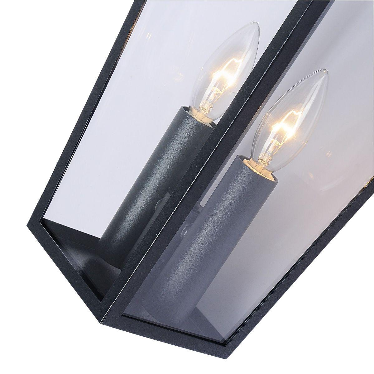 Winchester 16 In. 2 Lights Outdoor Wall Light Black Finish