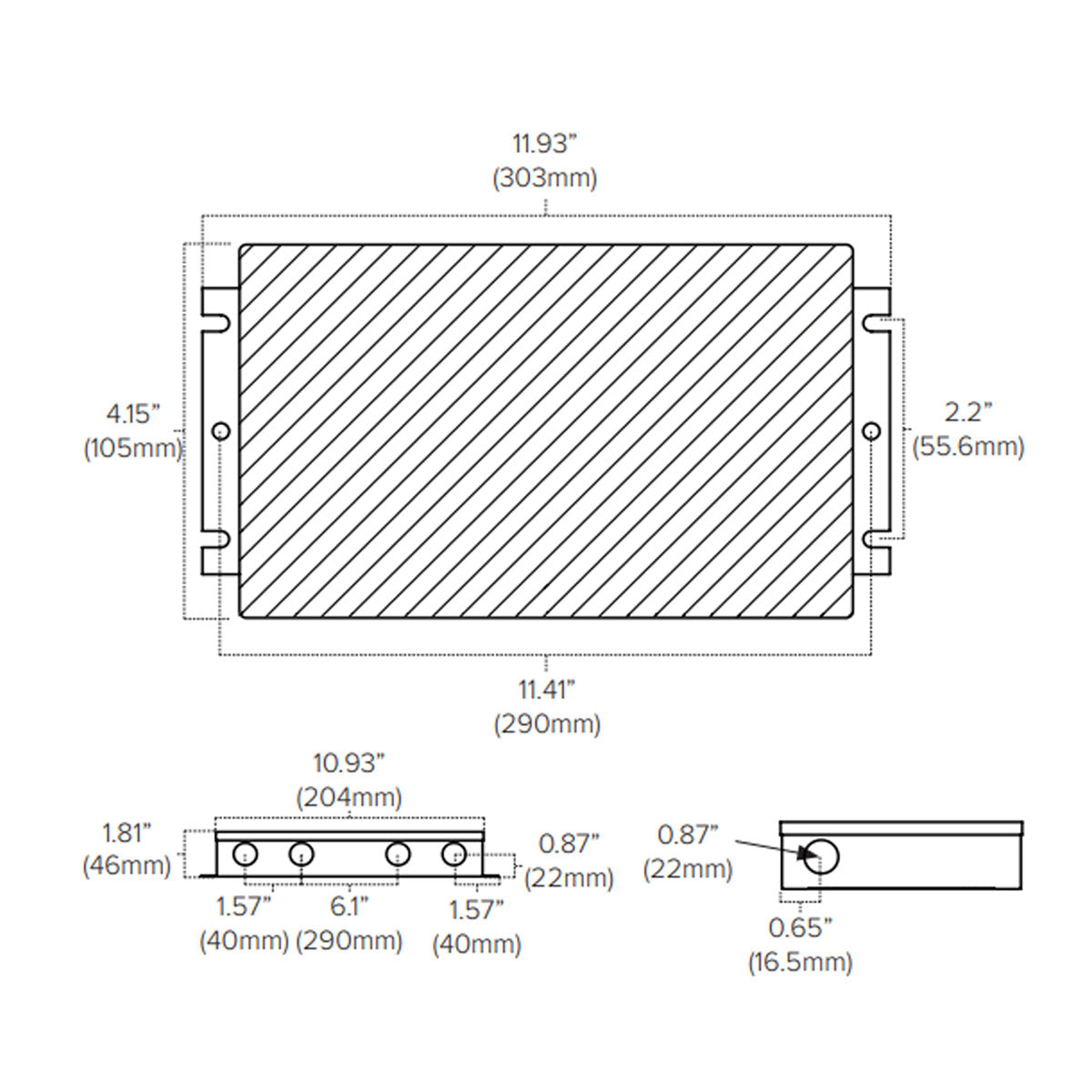 Adaptive 288 Watts, 24VDC LED Driver, ELV, MLV and Triac Dimming, 120-277V Input - Bees Lighting