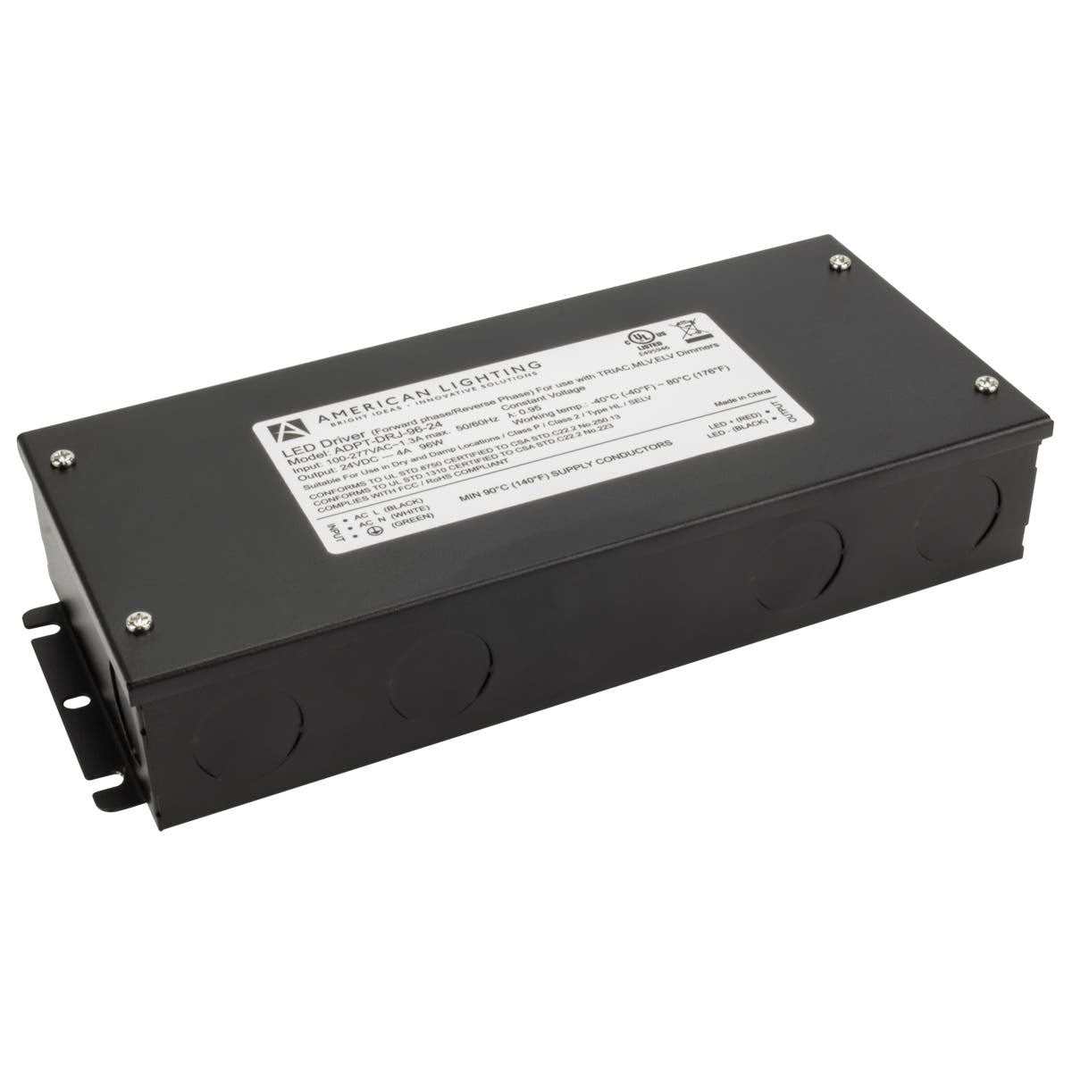 Adaptive 96 Watts, 24VDC LED Driver, ELV, MLV and Triac Dimming, 120-277V Input - Bees Lighting