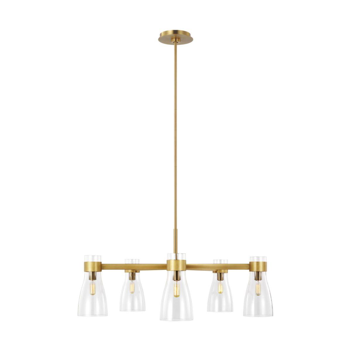 Moritz 34 in. 5 Lights Chandelier Brushed Brass finish - Bees Lighting