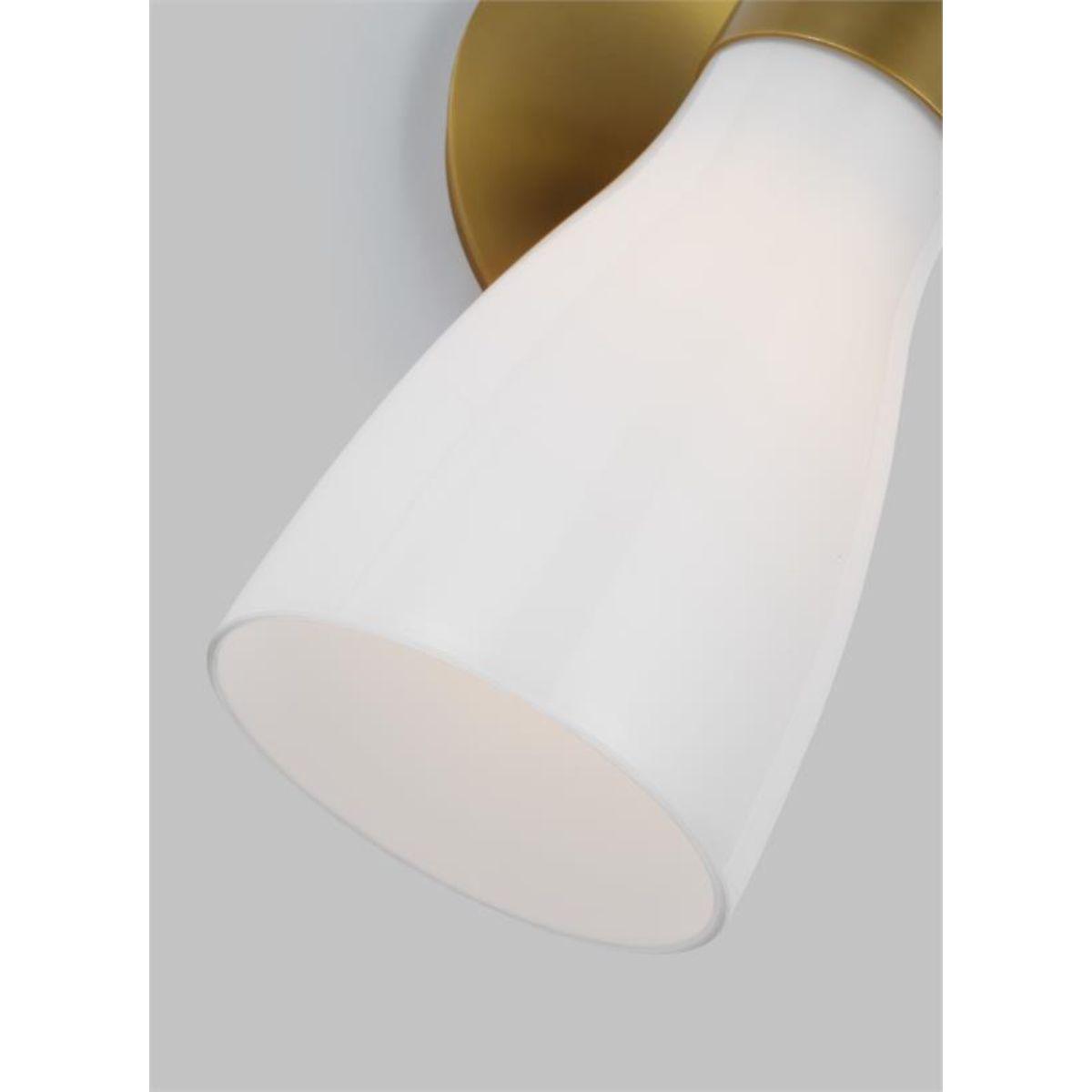 Moritz 11 in. Armed Sconce Burnished Brass with Milk White Glass finish - Bees Lighting