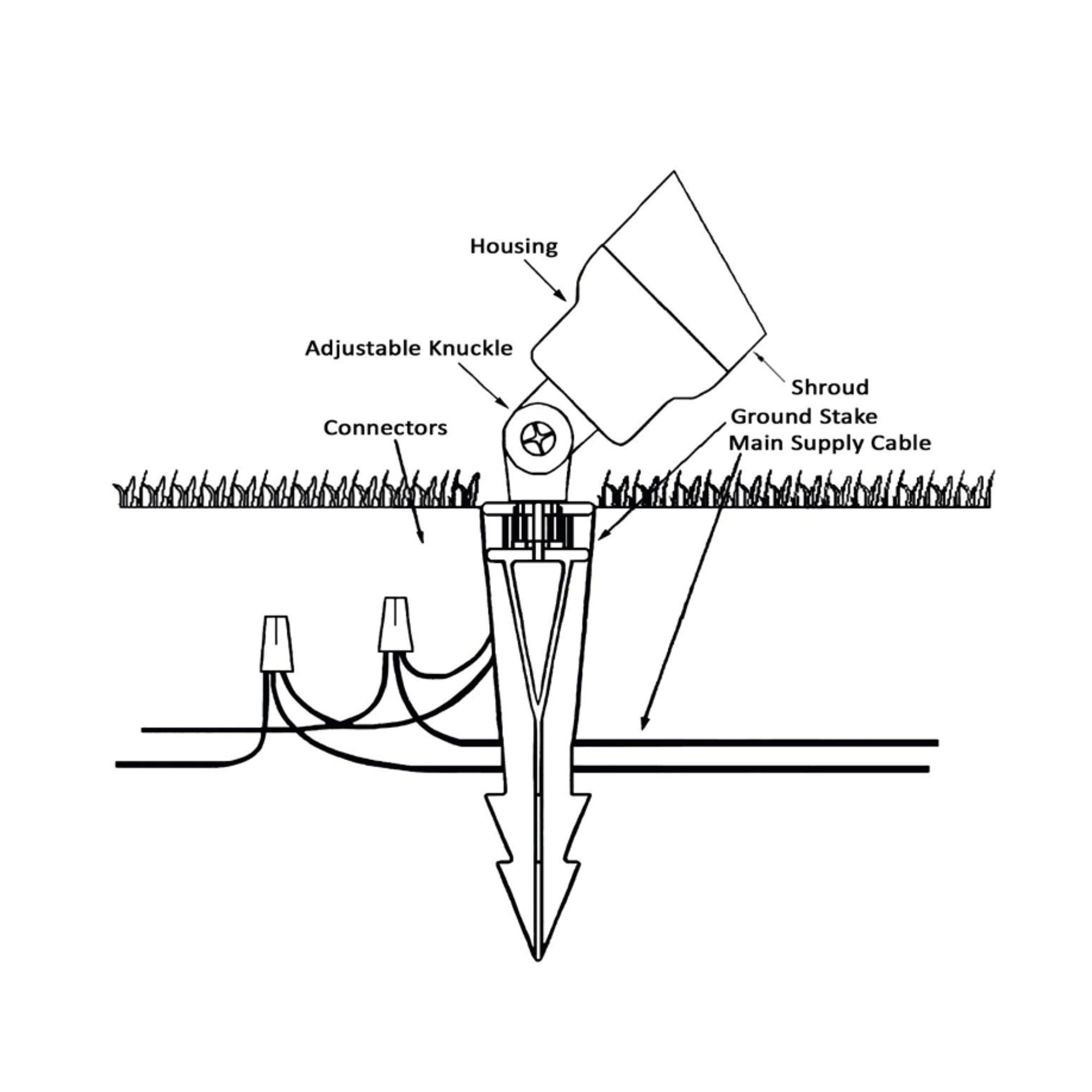 12V Landscape Area Flood Light Brass Bronze