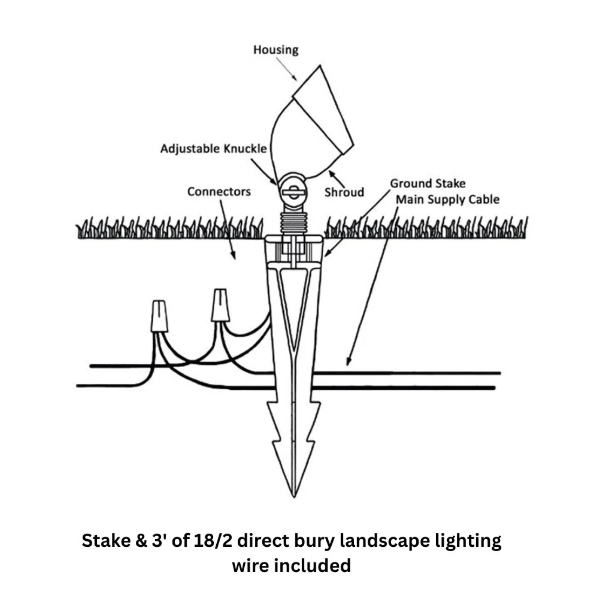 12V Landscape Area Flood Light Brass Bronze