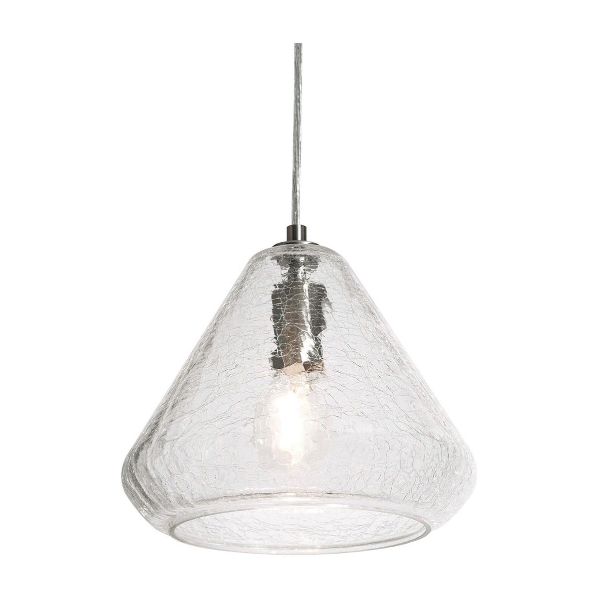Armitage 10 in. Pendant Light Satin Nickel finish with Clear Crackle shade