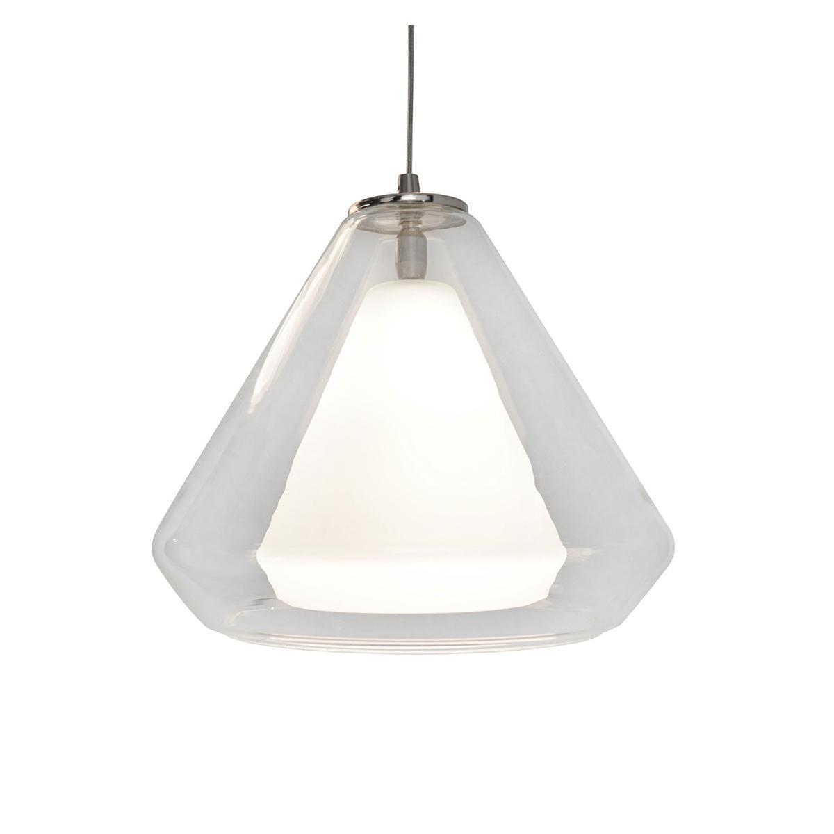 Armitage 10 in. LED Pendant Light 120-277V 3000K Satin Nickel finish with Clear & White shade