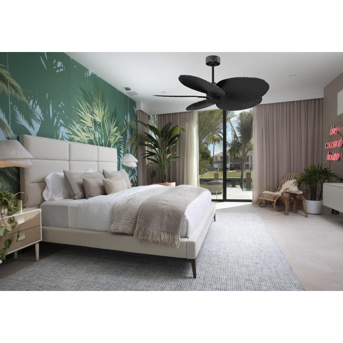 Matthews Alessandra Tropical 48 in Indoor Outdoor DC Ceiling Fan
