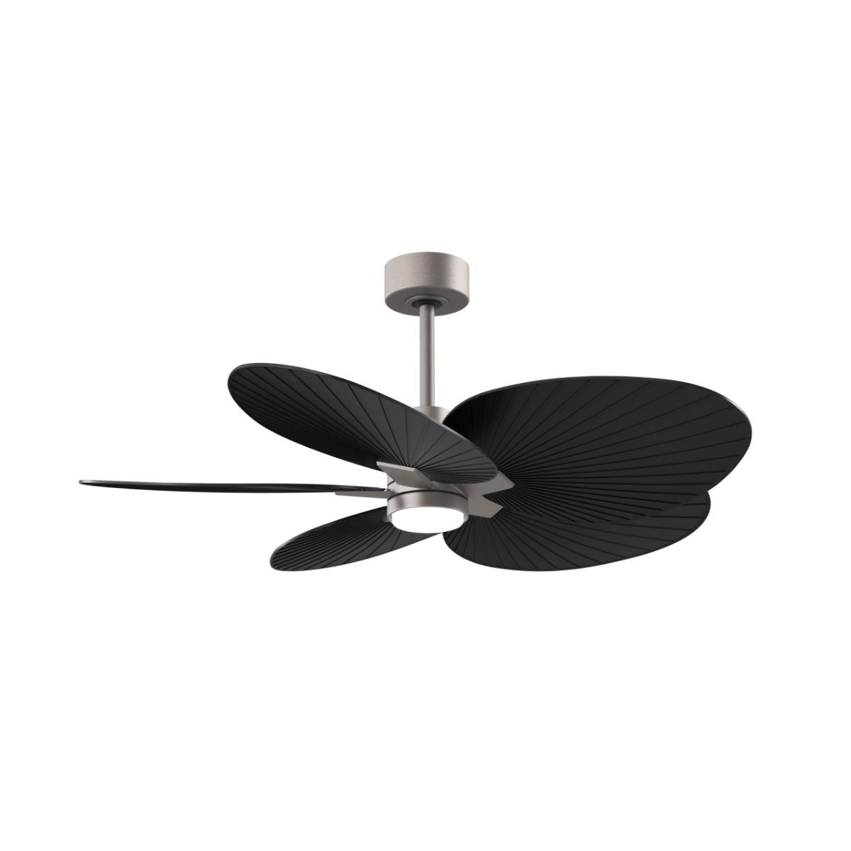 Alessandra Tropical 48" LED Ceiling Fan, Brushed Nickel with Matte Black Blades