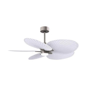 Brushed nickel LED ceiling fan with matte white three-blade design