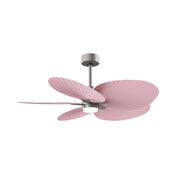 Alessandra Tropical 48" LED Ceiling Fan, Brushed Nickel with Light Pink Blades