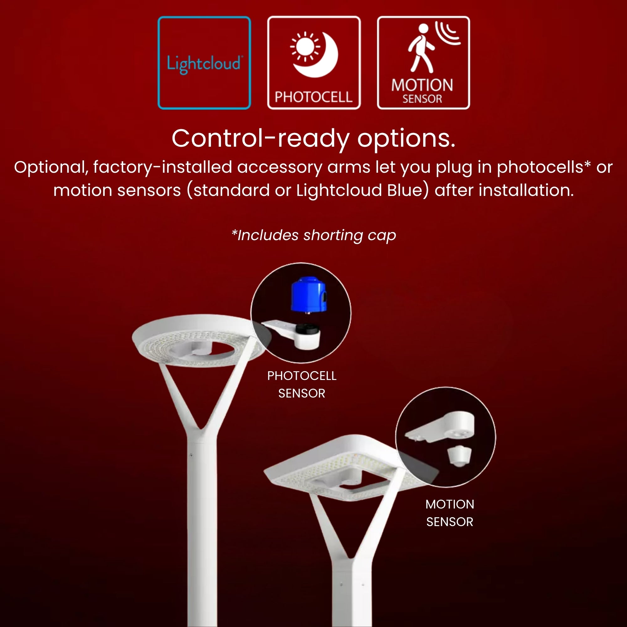RAB AL5B/PCTA Post Top Area Light 17208 Lumens Selectable 120W-30W Selectable CCT 120-277V Photocell Arm Black