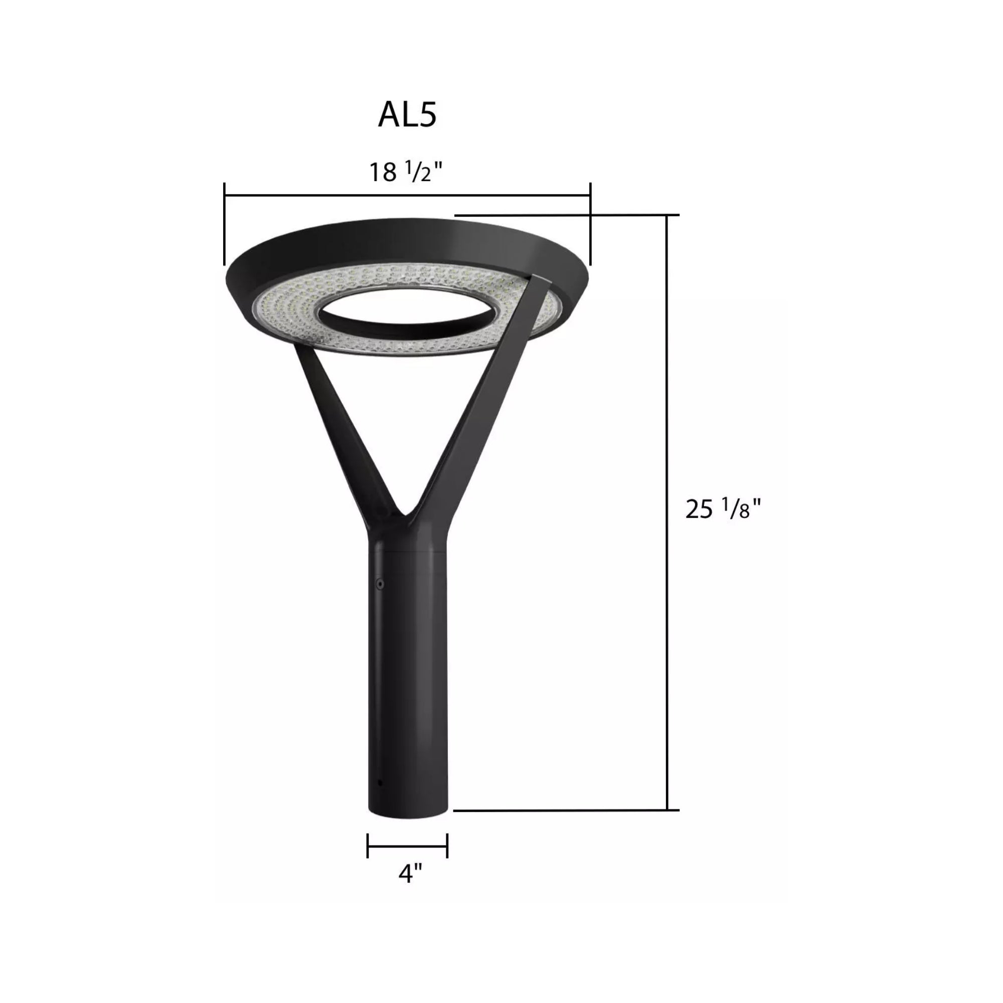 RAB AL5 Post Top Area Light 17208 Lumens Selectable 120W-30W Selectable CCT 120-277V Type V Wide Bronze