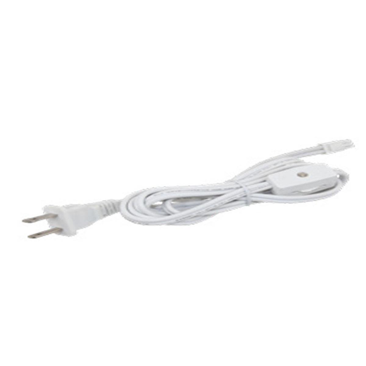MVP 6ft Power Cable and Plug with Inline Rotary Switch, White