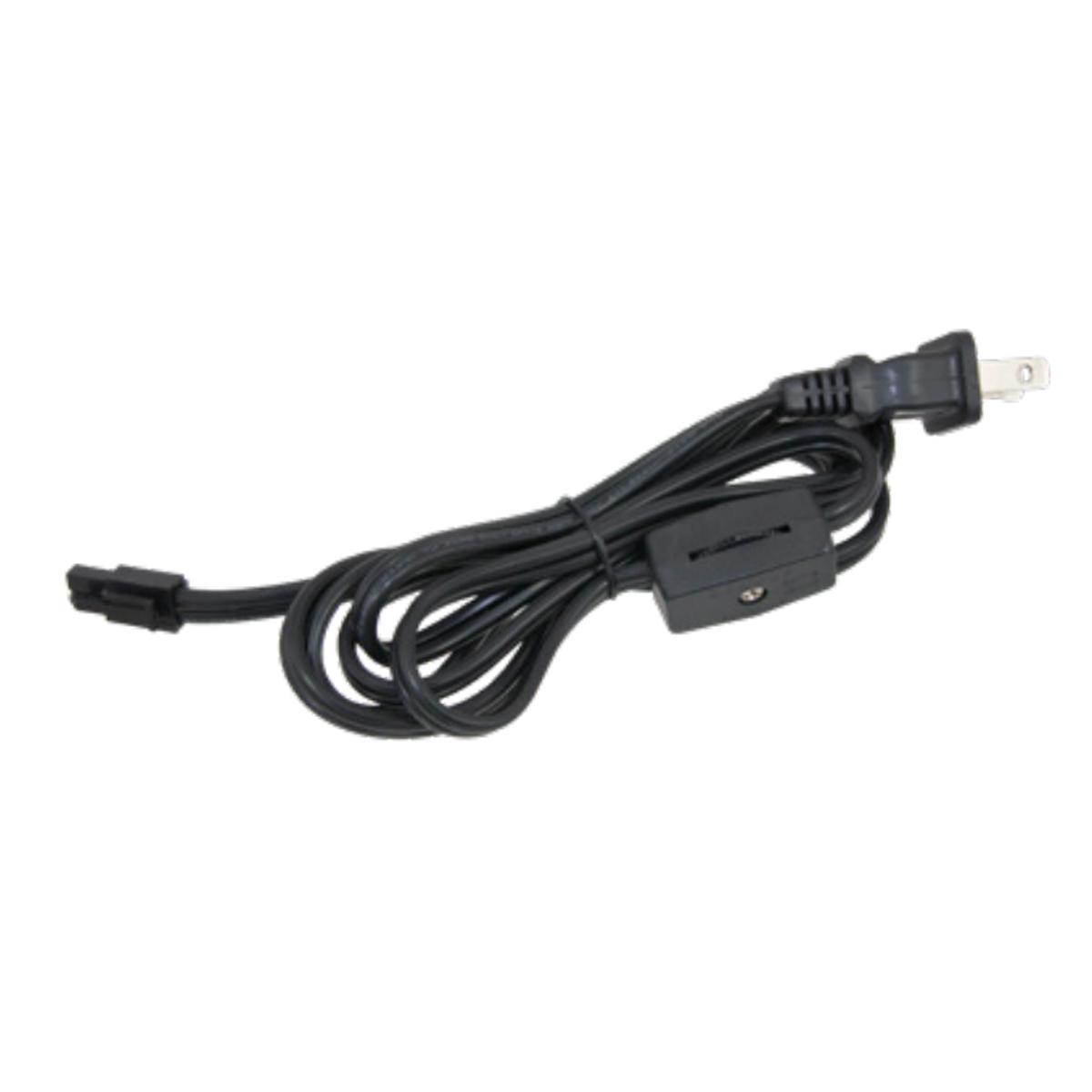 MVP 6ft Power Cable and Plug with Inline Rotary Switch, Black