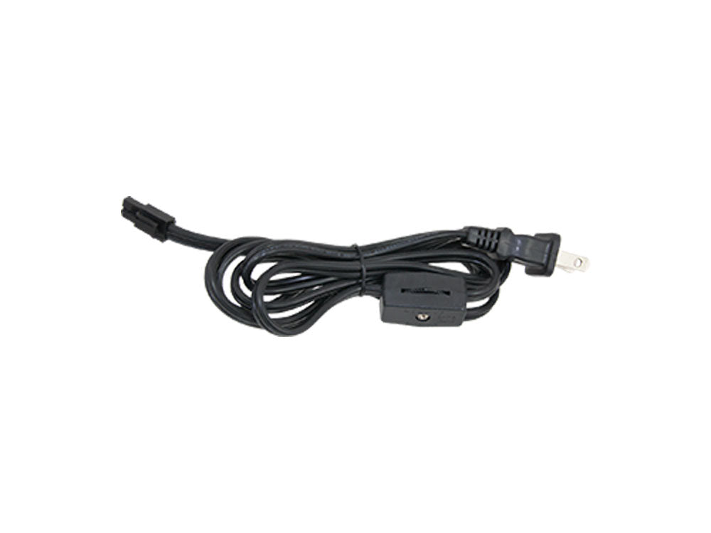 MVP 6ft Power Cable and Plug with Inline Rotary Switch, Black - Bees Lighting