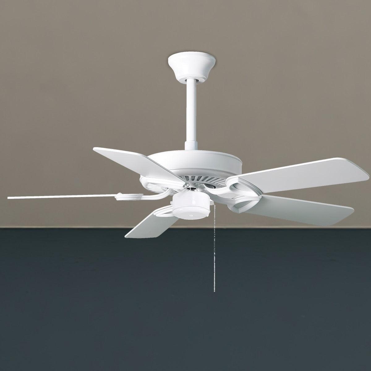 America TW 42 Inch Ceiling Fan With Pull Chain, Gloss White Finish - Bees Lighting