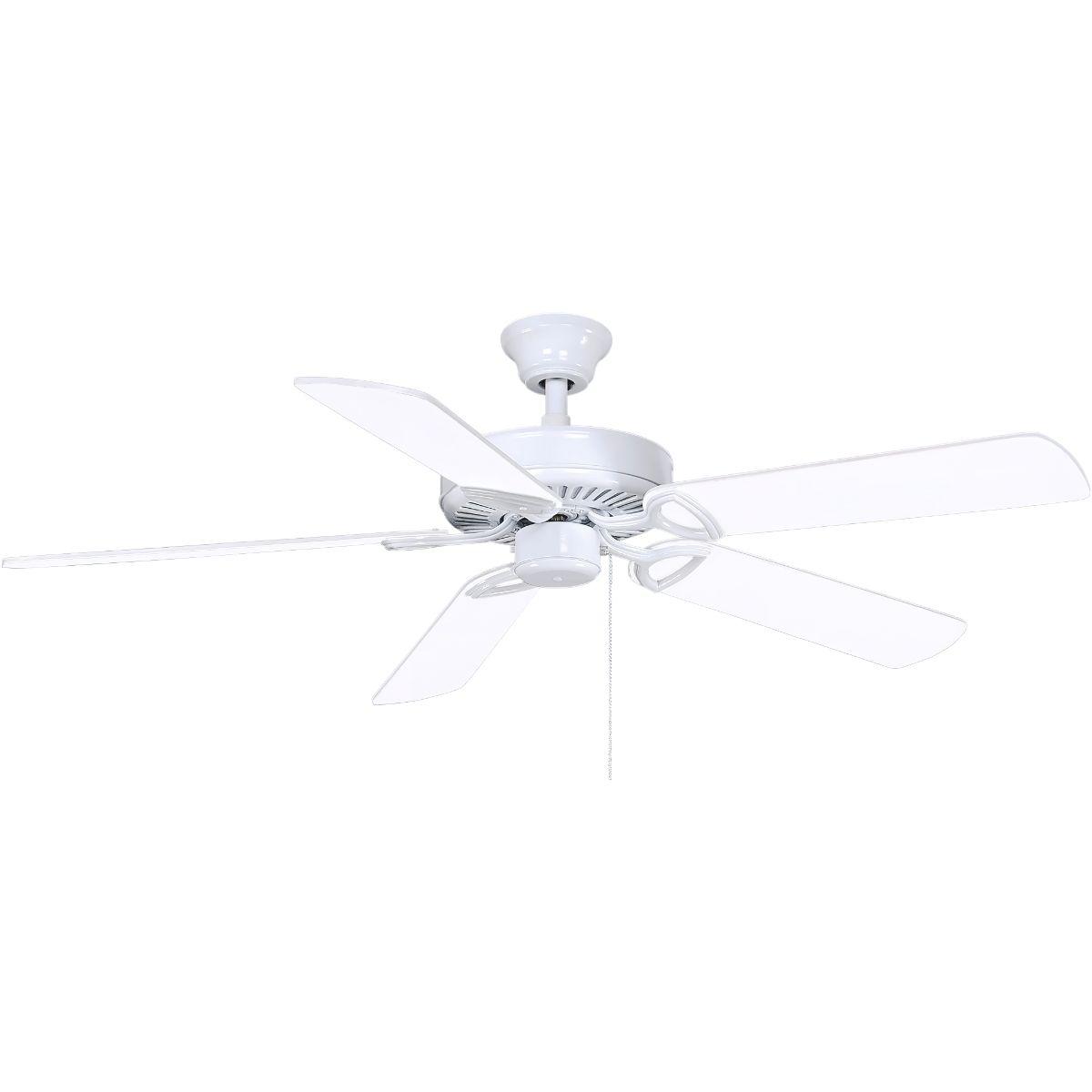 America TW 52 Inch Ceiling Fan With Pull Chain, Gloss White Finish