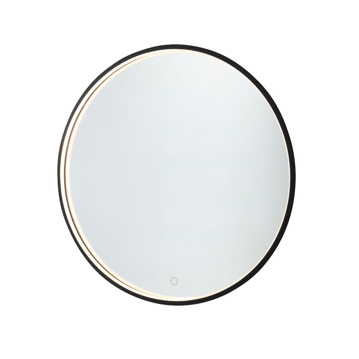 Reflections Round 24 In. Matte Black LED Wall Mirror