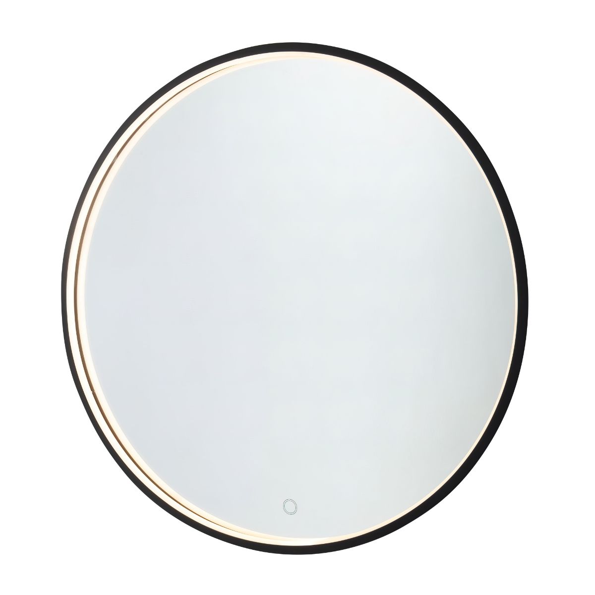 Reflections Round 32 In. Matte Black LED Wall Mirror