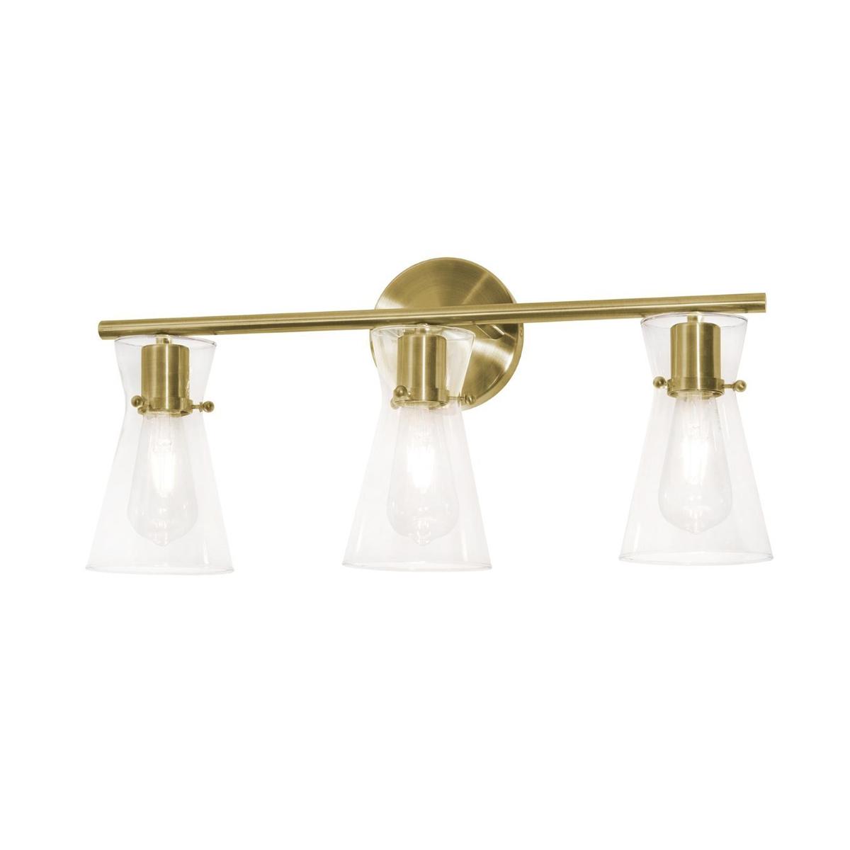 Amanda 22 in. 3 lights Vanity Light Satin Brass finish - Bees Lighting