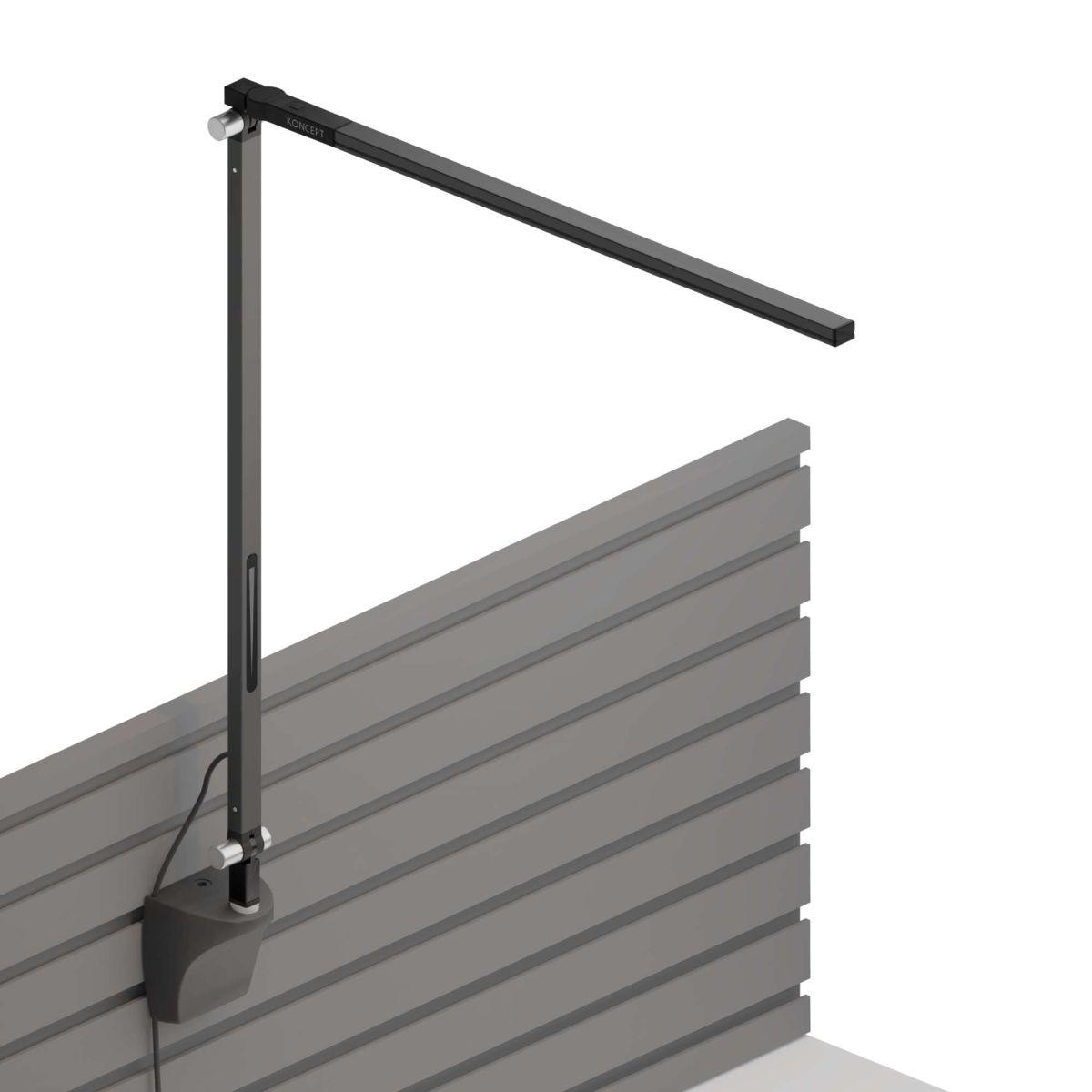 Z-Bar Solo Mini Contemporary Slatwall Mount LED Swing Arm Wall Lamp Black finish Warm White Light