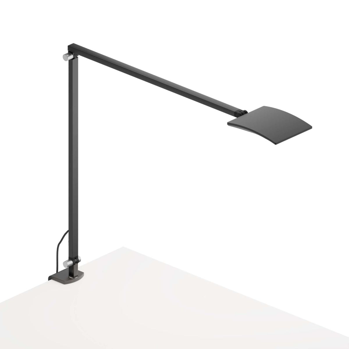 Mosso Pro Metallic Black Contemporary LED Desk Lamp with One-Piece Desk Clamp - Bees Lighting