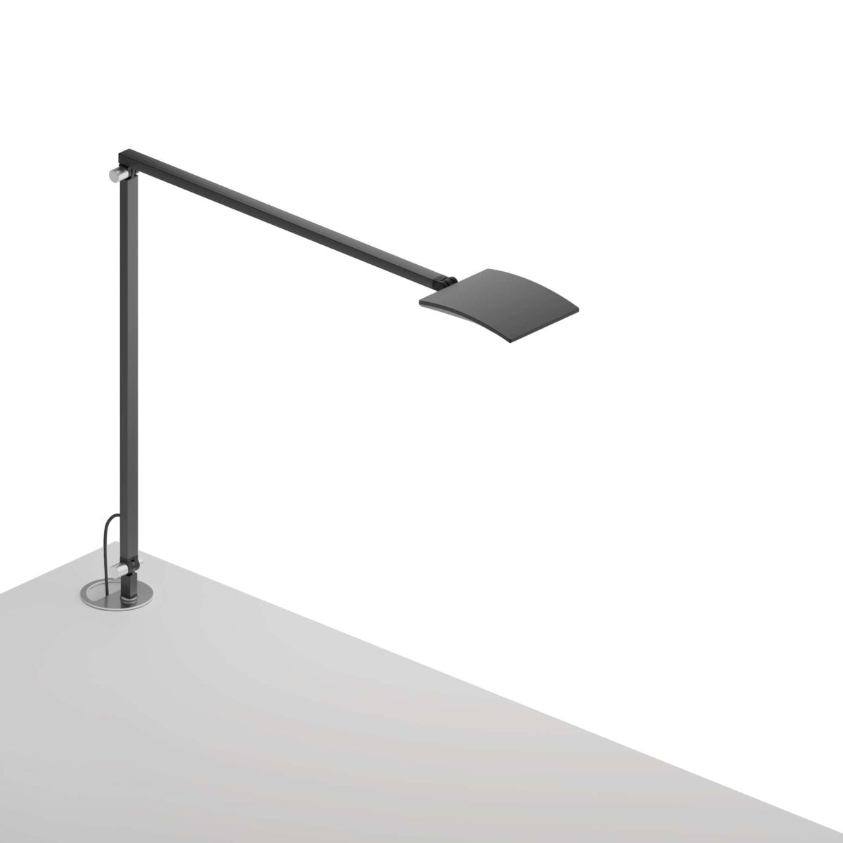 Mosso Pro Metallic Black Contemporary LED Desk Lamp with Grommet Mount - Bees Lighting